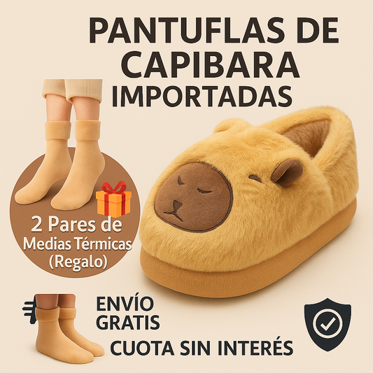 ⏰ OFERTA: PANTUFLAS DE CAPIBARA + 2 MEDIAS SOFTIE DE REGALO 🔥